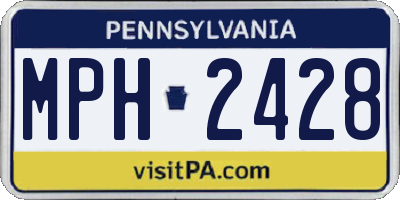 PA license plate MPH2428