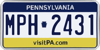 PA license plate MPH2431