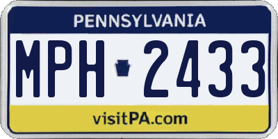 PA license plate MPH2433
