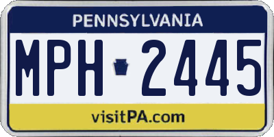 PA license plate MPH2445