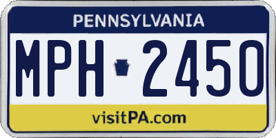 PA license plate MPH2450