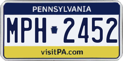 PA license plate MPH2452