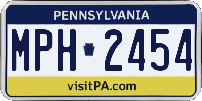 PA license plate MPH2454