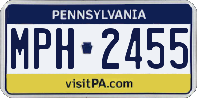 PA license plate MPH2455