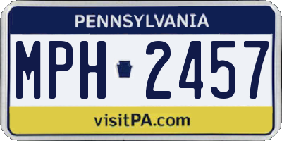 PA license plate MPH2457