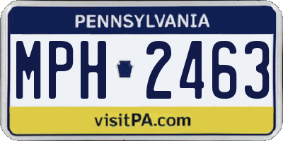 PA license plate MPH2463