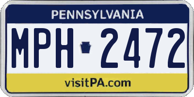 PA license plate MPH2472