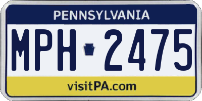 PA license plate MPH2475