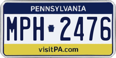 PA license plate MPH2476