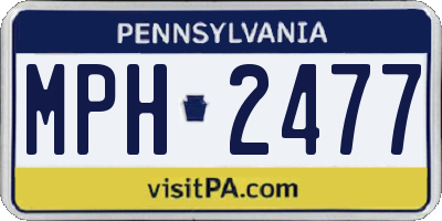 PA license plate MPH2477