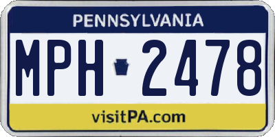 PA license plate MPH2478