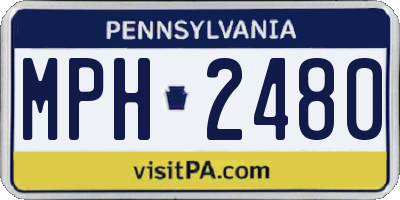 PA license plate MPH2480