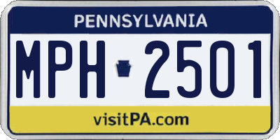 PA license plate MPH2501