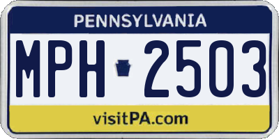 PA license plate MPH2503