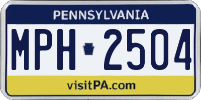 PA license plate MPH2504
