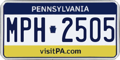 PA license plate MPH2505