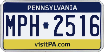 PA license plate MPH2516