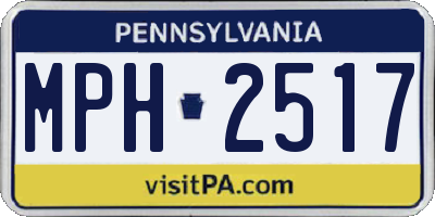 PA license plate MPH2517