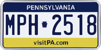 PA license plate MPH2518