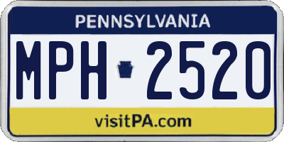 PA license plate MPH2520