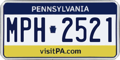 PA license plate MPH2521
