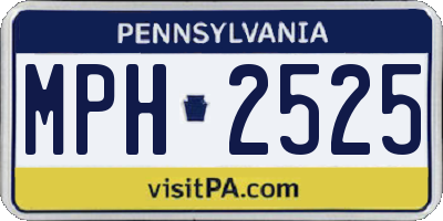 PA license plate MPH2525