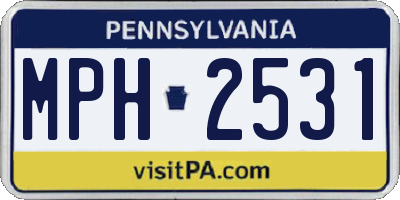 PA license plate MPH2531