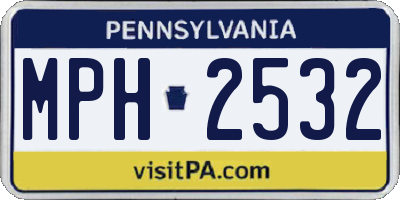 PA license plate MPH2532