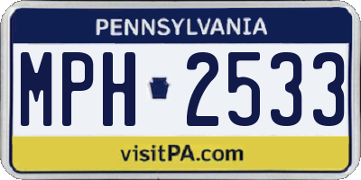 PA license plate MPH2533