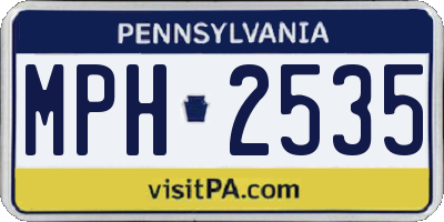 PA license plate MPH2535