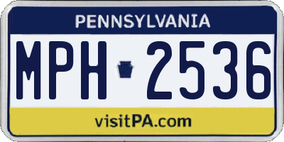 PA license plate MPH2536