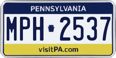 PA license plate MPH2537