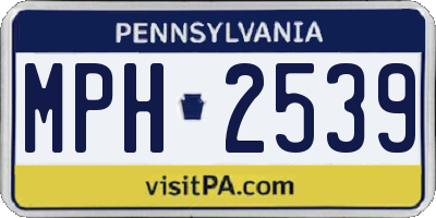 PA license plate MPH2539