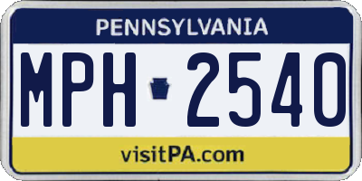 PA license plate MPH2540