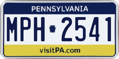 PA license plate MPH2541