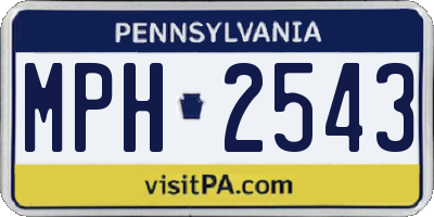 PA license plate MPH2543