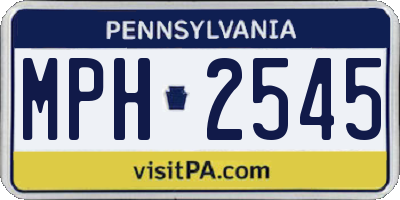 PA license plate MPH2545