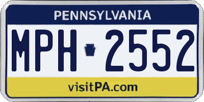 PA license plate MPH2552