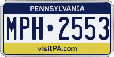 PA license plate MPH2553