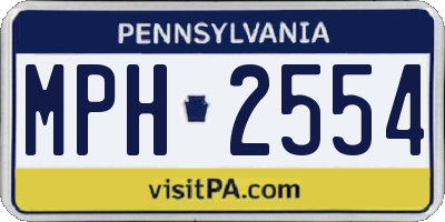 PA license plate MPH2554