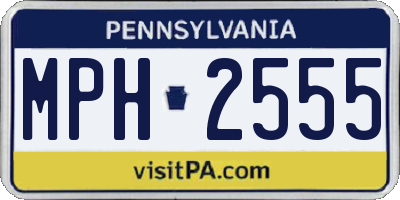 PA license plate MPH2555