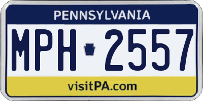 PA license plate MPH2557