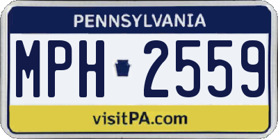PA license plate MPH2559