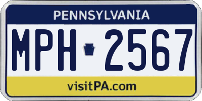 PA license plate MPH2567