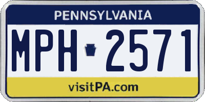 PA license plate MPH2571