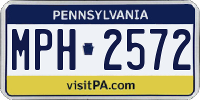 PA license plate MPH2572