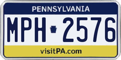 PA license plate MPH2576
