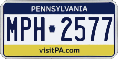 PA license plate MPH2577