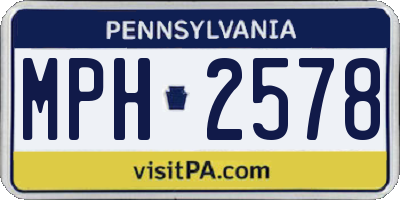 PA license plate MPH2578