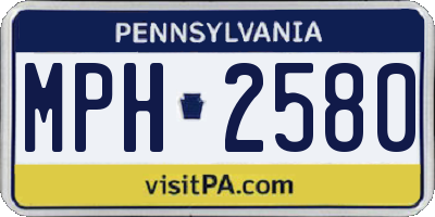 PA license plate MPH2580
